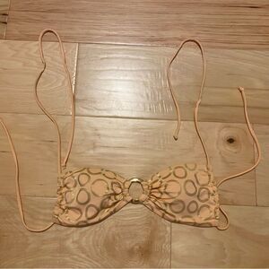 Victoria’s Secret size small peach/gold metallic bandeau style bikini top